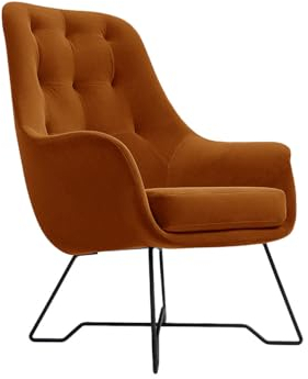 Mirjan24 Sessel Elarno, Polstersessel, Loungesessel, modern Relaxsessel mit Metallfüße - schwarz pulverbeschichtet, Einzelsessel für Wohnzimmer oder Schlafzimmer (Velluto 33)