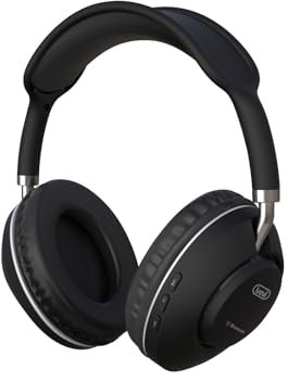 Trevi DJ 12E42 BT Cuffia DJ con Connettività Audio Wireless 5.1, Microfono Incorporato, Slot Micro SD Card e AUX-IN, Tasto per Accettare le Chiamate, Batteria Ricaricabile e Autonomia 14-16 Ore, Nero
