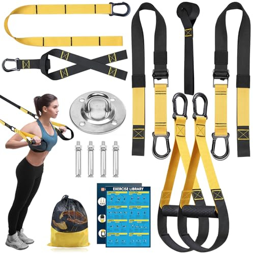 noxozoqm Home Resistance Training Kit for Home Gym - Resistance Bands Set with Handles, Door Anchor, Wall Mount, Guide for Full-Body Work.