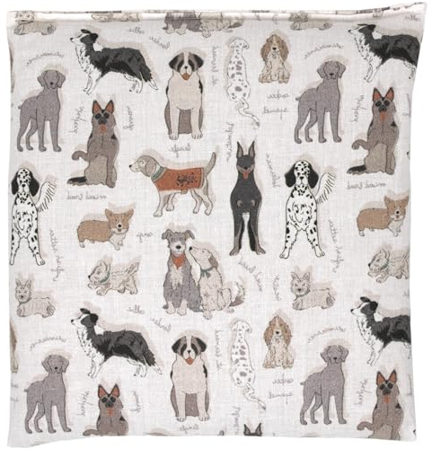 Cojín de huesos de cereza, 19 x 19 cm, tejido orgánico con amor a los perros. Cojín térmico y compresa fría. Cojín de granos para microondas, horno, congelador