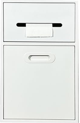 HJLKDYM Built-in Niches Stainless Steel Niches With Removable Door With Trash Can Bathroom Shower Customized Niche Next To Toilet Suitable For Parks Public Restrooms(White,20x50cm/7.8x19.5in)