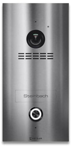 Metzler VDM10 2.0 Video Sprechanlage mit Türöffner (Stromversorgung) - Anschluss 2-Draht IP - Türsprechanlage mit HD-Kamera - 1 Familienhaus Sprechanlage - Smartphone App -Edelstahl gebürstet | Kian