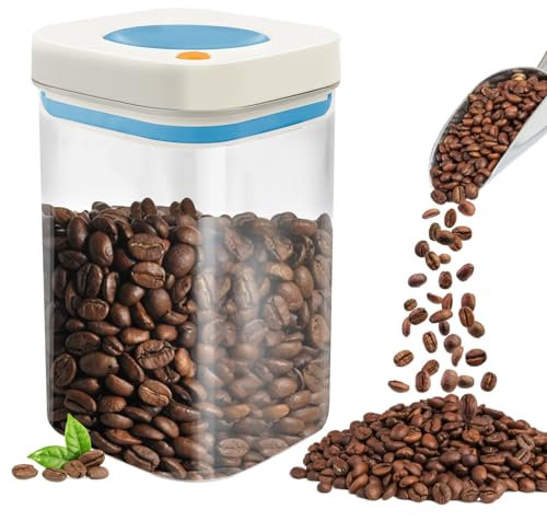 Coffee Canister Kaffeedosen Luftdicht Kaffeebohnen Aufbewahrung Vakuumdose Kaffee für Kaffeepulver, Kaffeebehälter Aufbewahrungsdosen für Kaffeebohnen 1100mlm Kaffeebohnen und Tee,1 Pcs