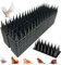 Taubenabwehr Spikes aus Kunststoff - 20 Stück Vogelabwehr Taubenspikes für Vogel Katzen Tauben - 6 Meter Vogelabwehr Spikes für Fassaden Zaun Balkon Dach und Fensterbank (Schwarz)