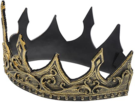 PRETYZOOM Corona da Re Medievale in Schiuma PU Regolabile e Leggera, Corona da Uomo per Occasioni Speciali e Compleanni, Design Antico Rifinito