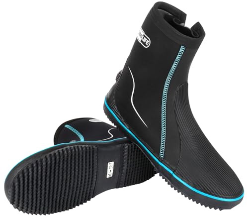 Escarpín de Buceo, Botas de Buceo de Neopreno 5mm, Escarpines de Buceo Unisex, Botines de Buceo con Suela de Goma Antideslizante, para Buceo y Actividades Acuáticas