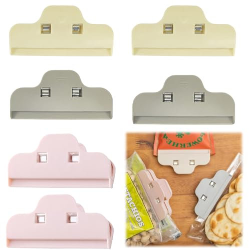 XYTAHDM 6PCS Pince Sachet Clips de Fermeture Conservation Alimentaire pour Fermer Emballage Alimentaire Fermer Sachets Parfait Utiliser à Cuisine Home ou Fourniture de Bureau 10 cm