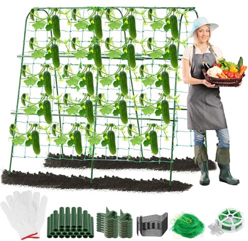 NCTNCX traliccio cetrioli, traliccio cetrioli, cetrioli, griglia a U, traliccio da giardino per cetrioli e piante rampicanti