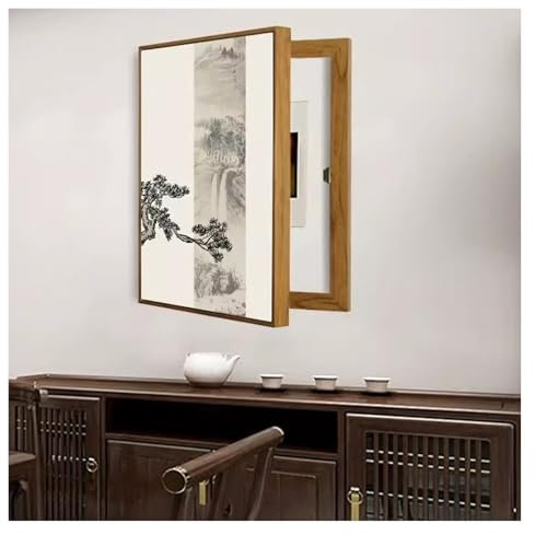 Scatola di Distribuzione Dell'elettricità Wall Art Verticale Coperchio Contatore Elettrico Decorativo Nascondere Scatola Contatore Sala da Pranzo(B,40x60cm)