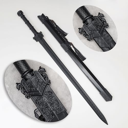 Chinese Qing Sword Polypropylene Long Sword with high Toughness Training Samurai Knife Training Sword Dragon Pattern Decorative Handle 39inch