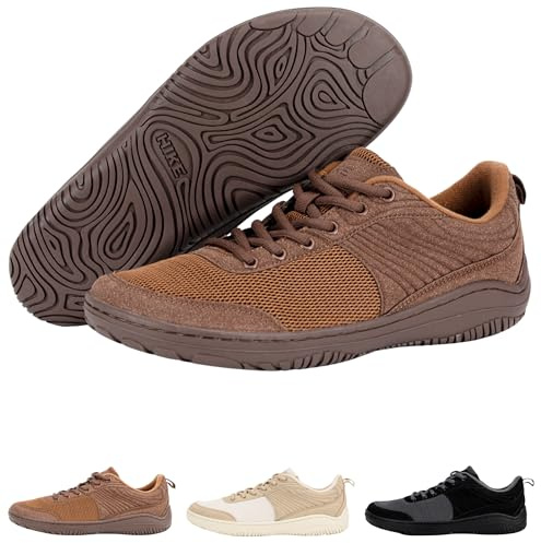 Hike Footwear Hike AltraPrime – Premium Leather & Pain-Free Barefoot Hiking Shoes, Hiking Boots for Women Men, Wide Toe Daily Wear Walking Shoes Earth Brown