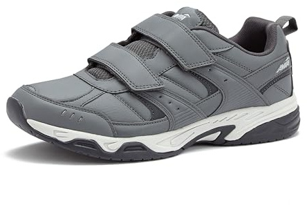 Avia Avi-Union II Strap Non Slip Shoes for Men, Hook and Loop Mens Walking Shoes with Memory Foam - Grey, 11 Extra Wide