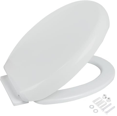 ZENO Soft Close Toilet Seat | Toilet Seat with Quick Release for Easy Cleaning | Toilet Seats with Adjustable Hinges | Standard O Shape | White UF Material Anti-Bacterial Toilet Seats