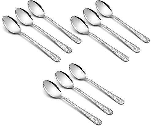 HaWare 9-Piece Stainless Steel Kids Spoons, Toddler Flatware, Kids Silverware Preschooler Utensils, Baby Spoons for Self Feeding, Mini Cutlery Set for Home Kitchen School, Healthy and Dishwasher Safe