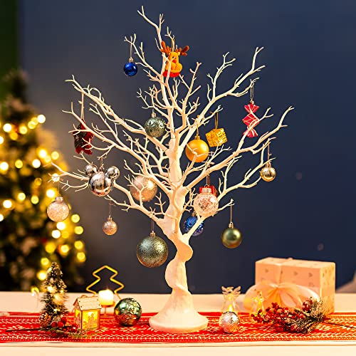 Sziqiqi 80cm White Easter Tree Twig Tree Centrepieces for Tables, Table Top Decorative Tree Branches Indoor Xmas Display Trees for Easter Egg Wedding Christmas Birthday Party Decoration