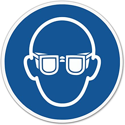 Aufkleber Augenschutz beachten - Ø 20 cm ISO 7010 M004 Gebotszeichen - hin731