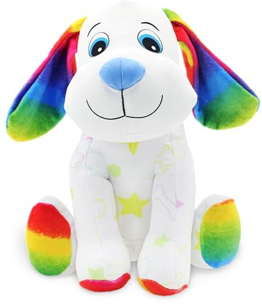 CRAYOLA - Colour Me Plush, bemalbares Plüschtier mit 3 Filzstiften, Welpen, Kreative Beschäftigung und Geschenk für Kinder, ab 3 Jahren