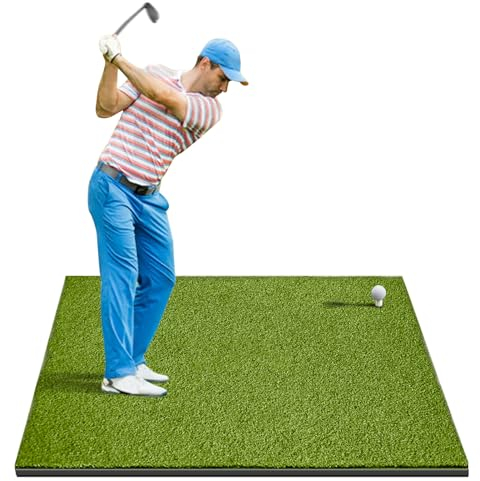 LaiEr Golf-Trainingsmatte,Schlagmatte mit 150x150 cm Größe und Dicke, geeignet für Indoor- und Outdoor-Übungen auf Familien-Golfplätzen,unterstützt das Training von Kurzschnellen