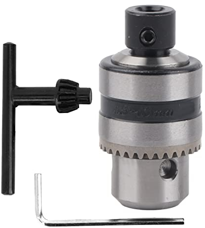 Kit Mandrino per Trapano a Clip 3 Ganasce, Griffe con Chiave Foro di Fissaggio da 8 mm Ganasce Fisso Mini Smerigliatrice Elettrico Lucidatrice Esagonale Vite Smerigliatrici Banco Tornio Levigatrice