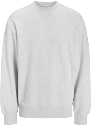 JACK & JONES Homme Jjecharge Sweat À Col Rond Noos Maillot De Survêtement, Blanc-Gris, XXL EU