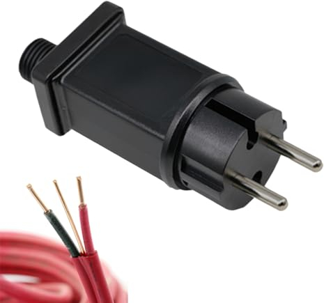 Evember Steckdosenadapter, Steckdosenadapter – Konverter europäischer Adapter 12 V 1 A, Netzte wasserdicht IP44 und sicher für Lichterkette, Haus,