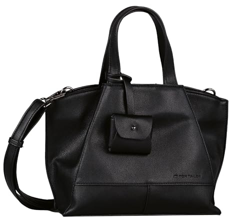 TOM TAILOR Adrienn Damen Shopper Umhängetasche Reißverschluss Mittelgroß Schwarz