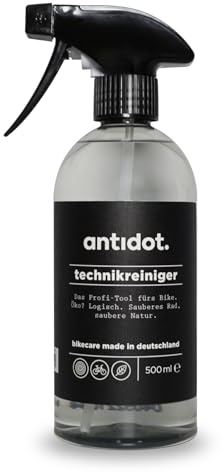 antidot. technikreiniger | 500 ml Spray | einfache Reinigung von Antrieb & Bremsen | für jedes Fahrrad & E-Bike | biologisch abbaubarer Technik-Reiniger | Premium Fahrradpflege