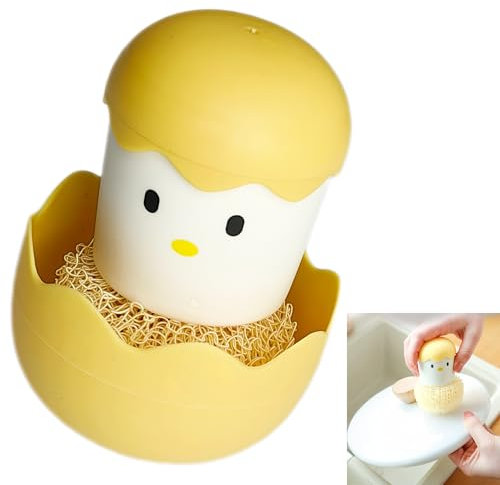 Syiyunran Spazzola rotonda per lavastoviglie - Giallo 1pc Spazzola da cucina a fungo, resistente e indeformabile Adatta all'uso in cucina e in bagno Comoda in mano, facile da controllare