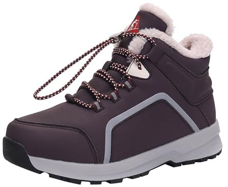 Warme Damen Winter Schuhe Outdoor Skischuhe Verdickung Mit Absatz Mädchen 36 (Purple, 39)