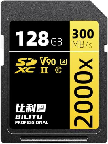 SD UHS-II 128 GB kort V90- Skrivhastighet upp till 270 MB/s, läshastighet upp till 300 MB/s | Lämplig för professionella videobloggare, filmskapare, fotografer