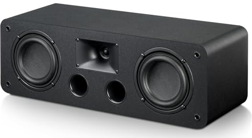 Saiyin Center Channel Speaker,Dual 4-Inch Woofers and Silk Tweeter, Crystal-Clear for Home Theater Dialogue,Passive, Wall Mountable, Single