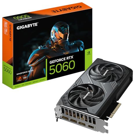 Gigabyte GeForce RTX 5060 WINDFORCE OC 8G Grafikkarte - 8GB GDDR7, 128bit, PCI-E 5.0, 2512 MHz Kerntakt, 3 x DisplayPort, 1 x HDMI, GV-N5060WF2OC-8GD