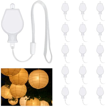 15 Pack Mini LED Lantern Lights, Battery Operated, Warm White, Miniature Led Lights for Paper Lantern Balloons, LED Balloon Lights, Decoration for Birthday, Halloween, Christmas, Party, Wedding