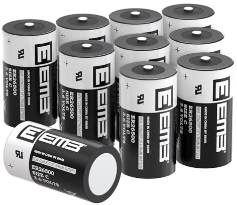 EEMB Batteria al litio ER26500 C dimensione 3.6V ad alta capacità Li-SOCL ₂ Batterie non ricaricabili (10)