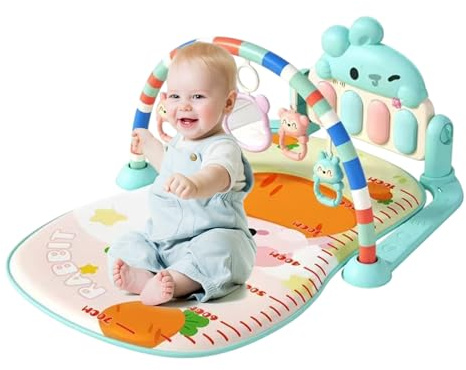 Gimnasio de actividad de bebés, gimnasio de actividad para bebé | Baby Play Mat Activity Gym,Juguete sensorial musical educativo con alfombra de rastreo ligero para vivero de guardería al aire libre