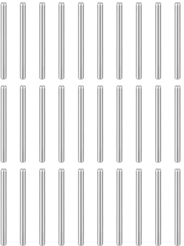 QUARKZMAN 50 Pezzi Pioli Cilindrici M2(2mm) x 28mm 304 Acciaio Inossidabile Supporto Mensola Perno Asta Elementi Di Fissaggio Per Dispositivi Metallici, Argento