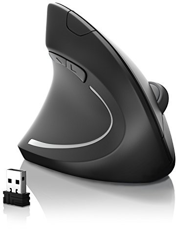 CSL - Mouse Verticale Wireless per Mancini - Modello CSL TM137U Ottico - 6 Tasti - Design ergonomico - previene Il Disturbo del Tunnel Carpale sindrome RSI