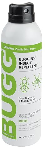 BUGGINS Original - Insect Repellent - Mosquitoes & Gnats, DEET Free, Non-Greasy - 6 oz Continuous Spray Can