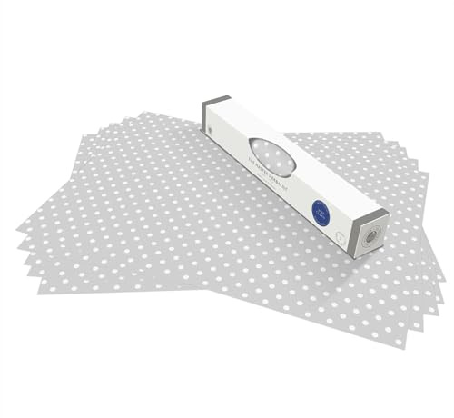 The Master Herbalist Unscented & Wipe Clean Drawer Liners in a Soft Grey Polka Dot Design - Perfect for Kitchen Drawers, Shelves, Cupboards & Cabinets