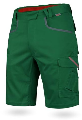 WÜRTH MODYF Arbeitsshorts Stretch X - professionelle Arbeitshose für Herren - Arbeitsshorts mit Reißverschluss - in der Größe 48 in Grün