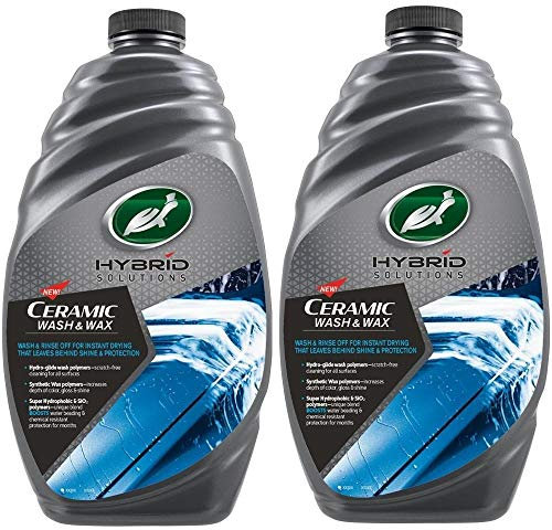 Turtle Wax Hybrid Solutions Ceramic Wash & Wax Car Shampoo 2 Pack - 1.42L 53340 - Car Cleaner Ceramic Protector, Easy Rinse Formula That Removes Road Dirt & Leaves A Clean Glossy Finish