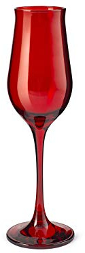 Pasabahce Wavy Set 6 Calici Flute Rosso 19 cl – Flute natalizi eleganti per brindisi – Lavabili in lavastoviglie
