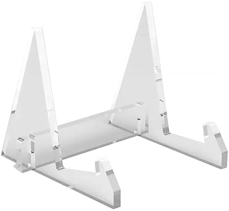 Espositore in plastica acrilica, cavalletto decorativo, supporto per lastre, foto, cornici (trasparente)