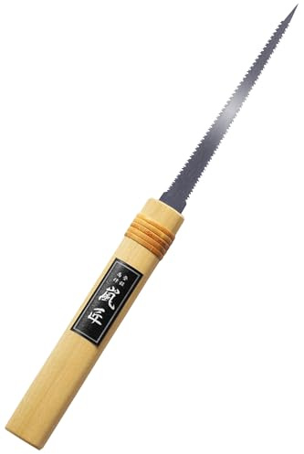 RANSHOU Japanese Pull Saw Woodworking Mini Keyhole Saw 4-3/4 Made in JAPAN, Ryoba Double-Edge Handsaw for Wood, Plywood, Drywall, Sheetrock, Gypsum Board, Plasterboard, Wood Handle