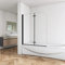 Biubiubath 1200x1400mm Matt Black Aluminum Hinge 2 Folding Bath Shower Screen Panel