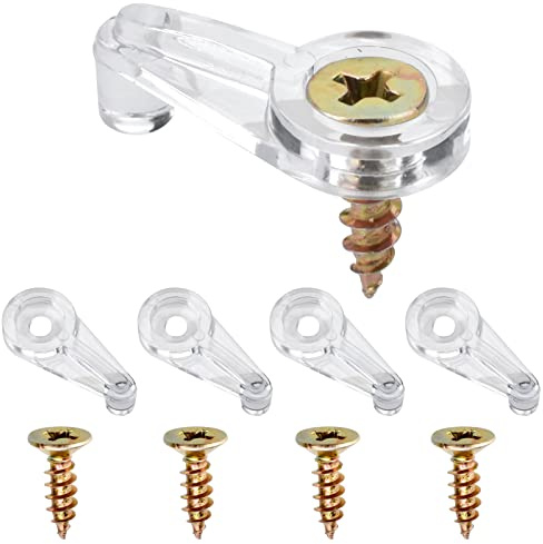 AccEncyc 50 Pack Glass Retainer Kit 4-5mm Clips With Screws for Fixing Cabinet Doors