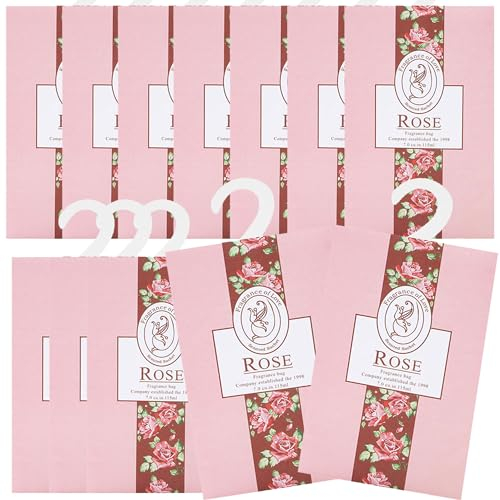 12pcs Duftsachet, Schrankdeo Natürlichen Geruch Sachet, Wäscheduft Schrank Duftsäckchen Kleiderschrank Dufterfrischer, Duftbeutel Kleiderschrank Duft Hanging Beutel, Schrankduft Frische (12rose)