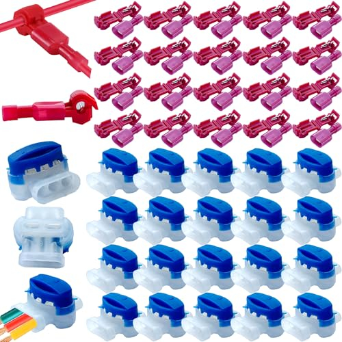 ZXYue Kabelverbinder für Mähroboter,60 Stück Kabelverbinder Wasserdicht Verbinder/Anschlussklemmen,Draht Kabel Verbinder für Rasenroboter Rasenmäher Husqvarna,Worx,Bosch,Gardena Mähroboter