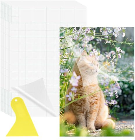 50 Stück Kaltlaminierfolie A6, Glänzend Laminierfolie,Kalt laminierfolien für Ultraschallbilder, Visitenkarten, Fotoaufkleber, Kommt mit Schaber, Keine Maschine erforderlich