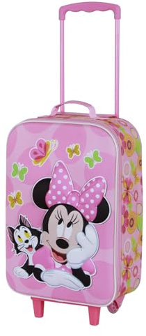 Disney Minnie Maus Kitten-Soft 3D Trolley-Koffer, Rosa, 17 x 33 x 52 cm, Kapazität 26 L